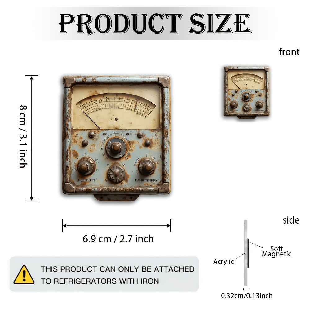 TEMU Medidor de panel estilo Steampunk con perillas oxidadas y ajustables - Medidor acrílico adecuado para oficinas, , decoración de cueva - Regalo