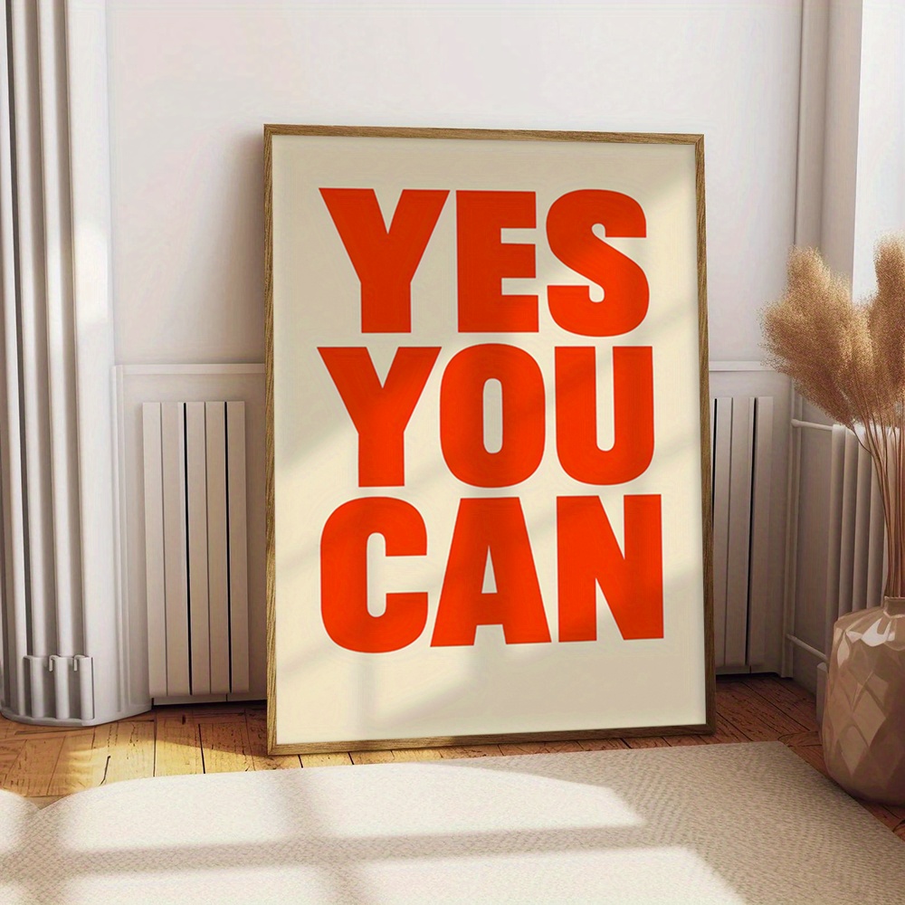TEMU 2d Flat, 2d Flat, Frameless 2d Flat, 1pc 2d Flat Frameless Inspirational Message Wall Art, Painting, Positive Vibe Art Print, Minimalist Layout