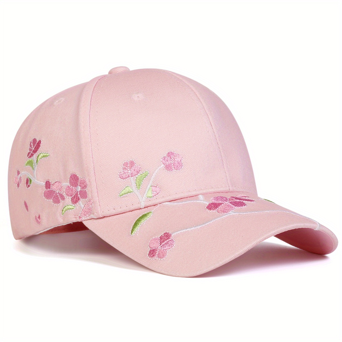 TEMU 1pc Women Peach Embroidered Baseball Outdoor Adjustable Fashion Casual Hat Suitable For Spring And Autumn Travel Beach Party