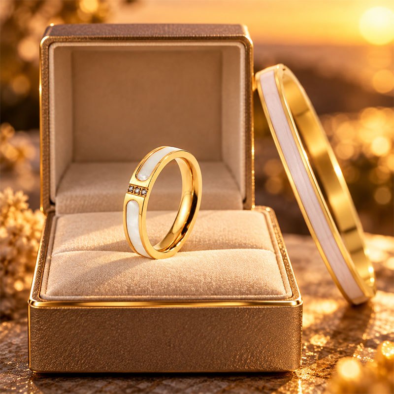 Women's 2pc Bangle and Ring Set, Elegant Design