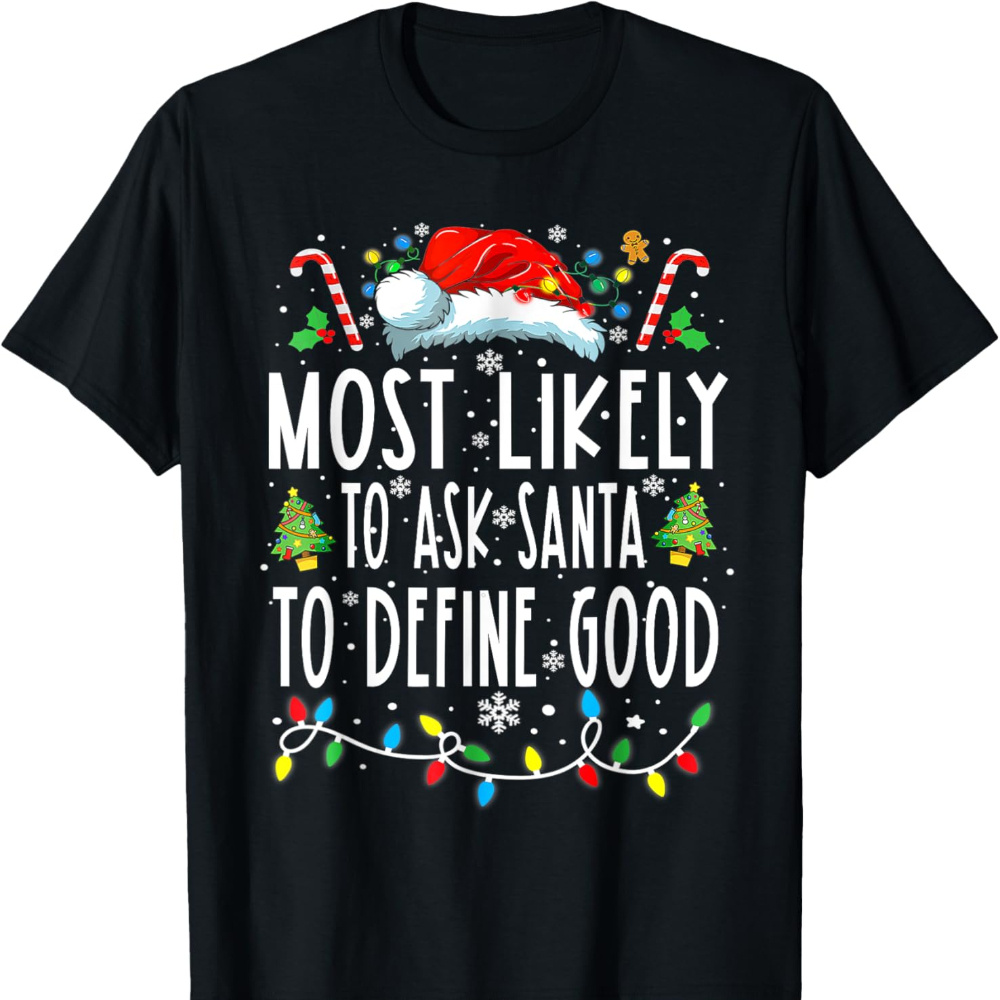 

Most To Ask Santa To Define Good Matching Christmas T-shirt For Boys Soft Fabric, Breathable, Comfortable Short Sleeve Summer Toddler Boys Shirts Kids