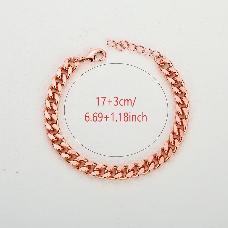 TEMU Bracciale in rame con design a catena , disponibile in larghezze di 5 mm, 7 mm, e 12 mm, e spessori di 0.20", 0.28", 0.35" e 0.47". � e sia per