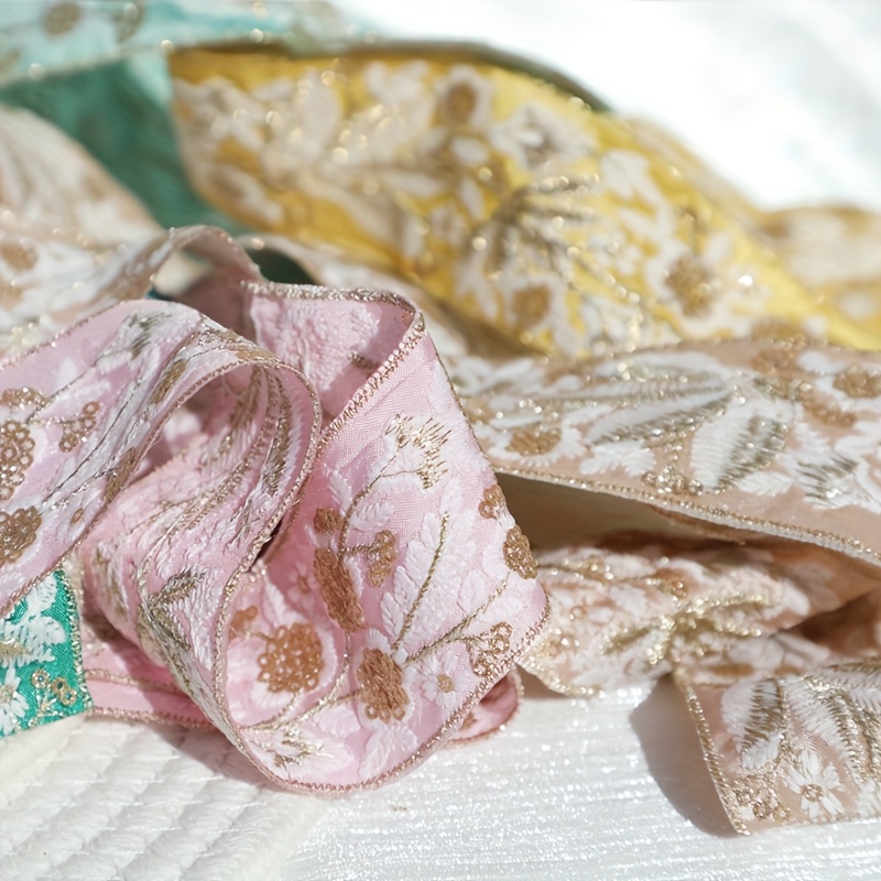 Golden Thread Lace Ethnic Style Embroidery Ribbon