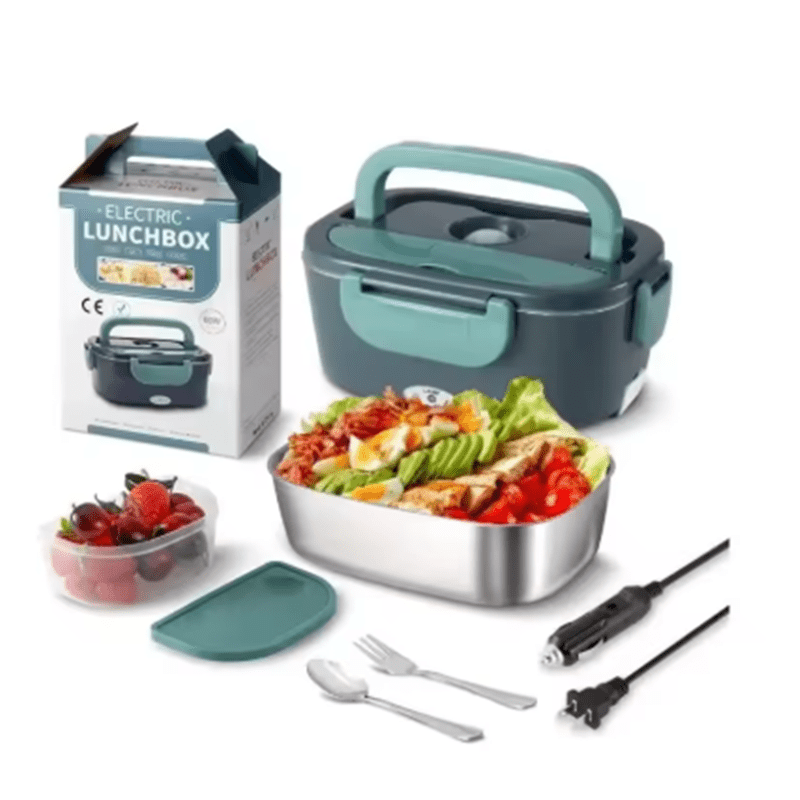 TEMU Lunch Box For Adults With 2 Stainless Steel Containers 1.5l Heated Lunch Boxes For Men Lunchbox Food Heater Portable For Truck