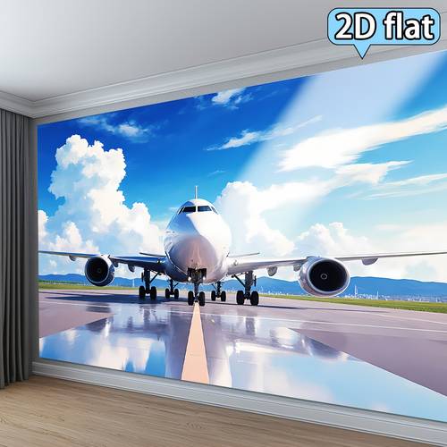 2d flat 1pc aviation themed tapestry suitable for living room decor airport backdrop with pattern wall hanging for bedroom decoration live stream background 96x72 inch or 83x59inch banner 2d flat