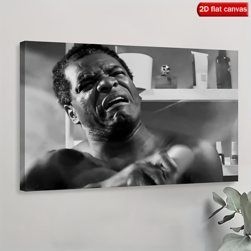 framed humorous bathroom canvas wall art contemporary black white themed poster with wooden frame durable polycarbonate material ideal for indoor decor perfect gift for film enthusiasts bathroom decor 2d flat   room decor 2d flat