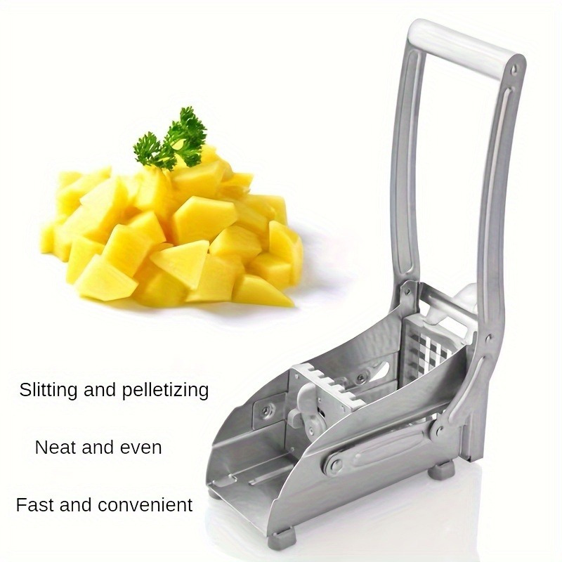 1pc   stainless steel fruit vegetable cutter french fry slicer potato chopper onion dicer with anti slip   food grade kitchen gadget set for   details 1