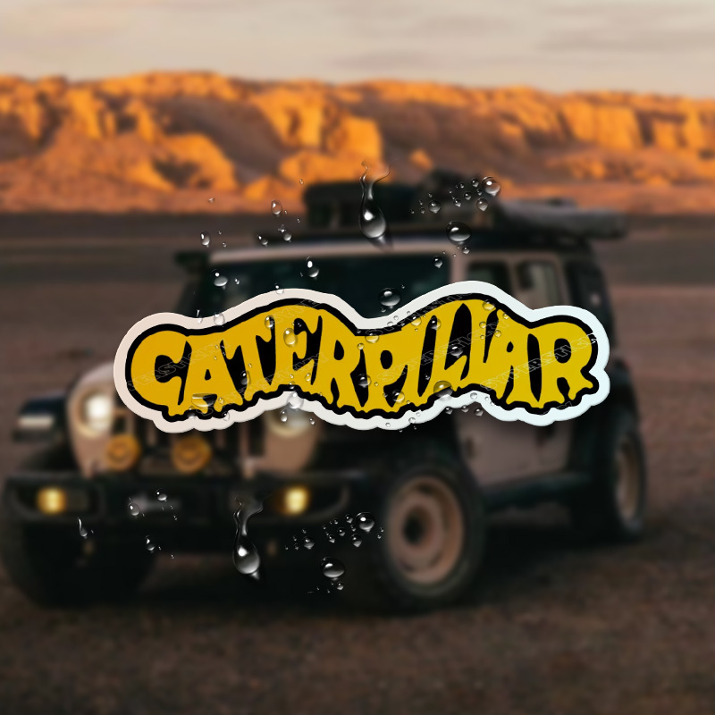 cat for caterpillar   power retro   decal sticker - matte  , self- , irregular shape for truck bumper, easy to apply & remove, car decal stickers,   sticker 0