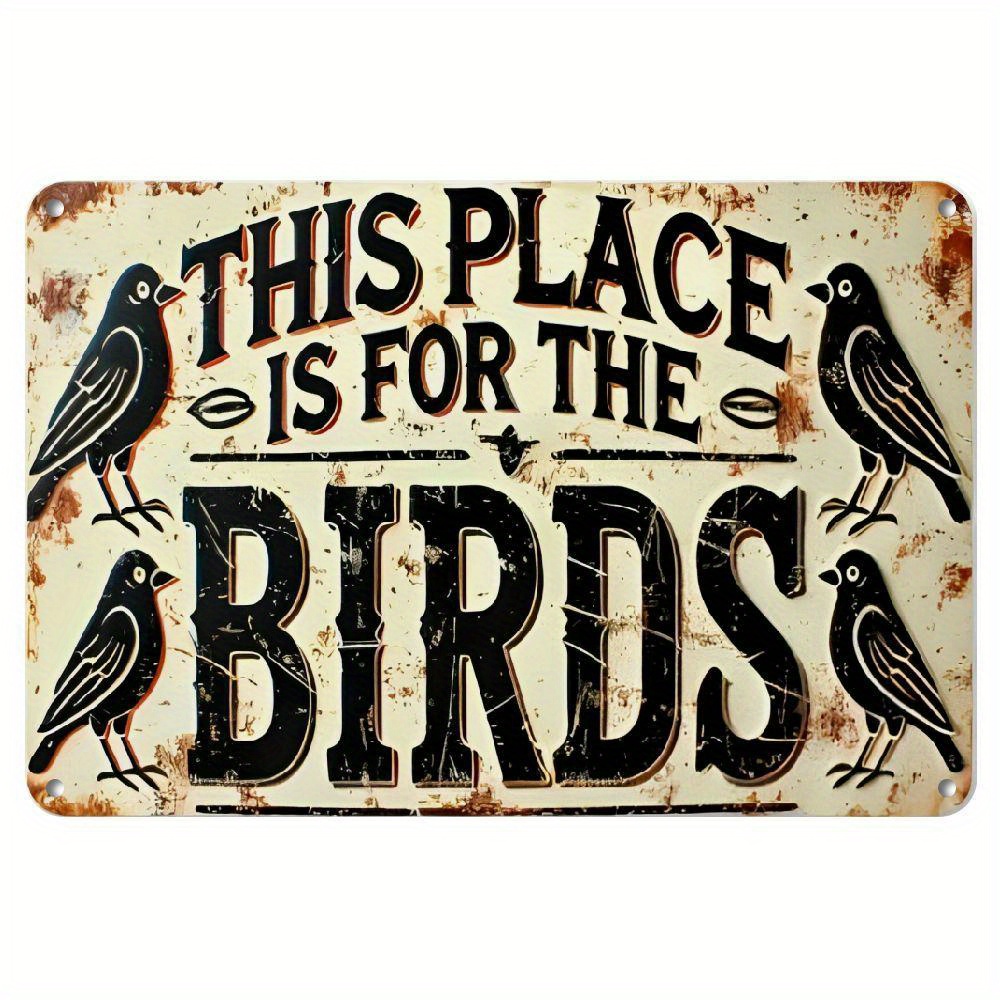 TEMU Vintage-inspired "this Is " Aluminum Sign - Durable, Rust-resistant Metal Plaque For Indoor And Outdoor Decor - Retro Wall Art For Yard, Porch,