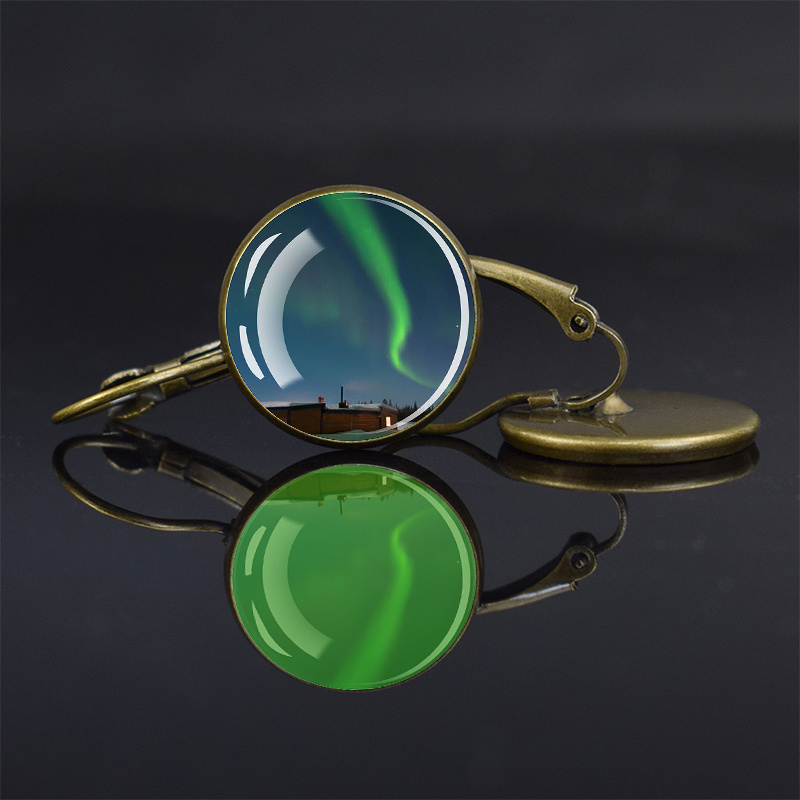Luminous Northern Lights Romantic Bronze Earrings, Gift for Her
