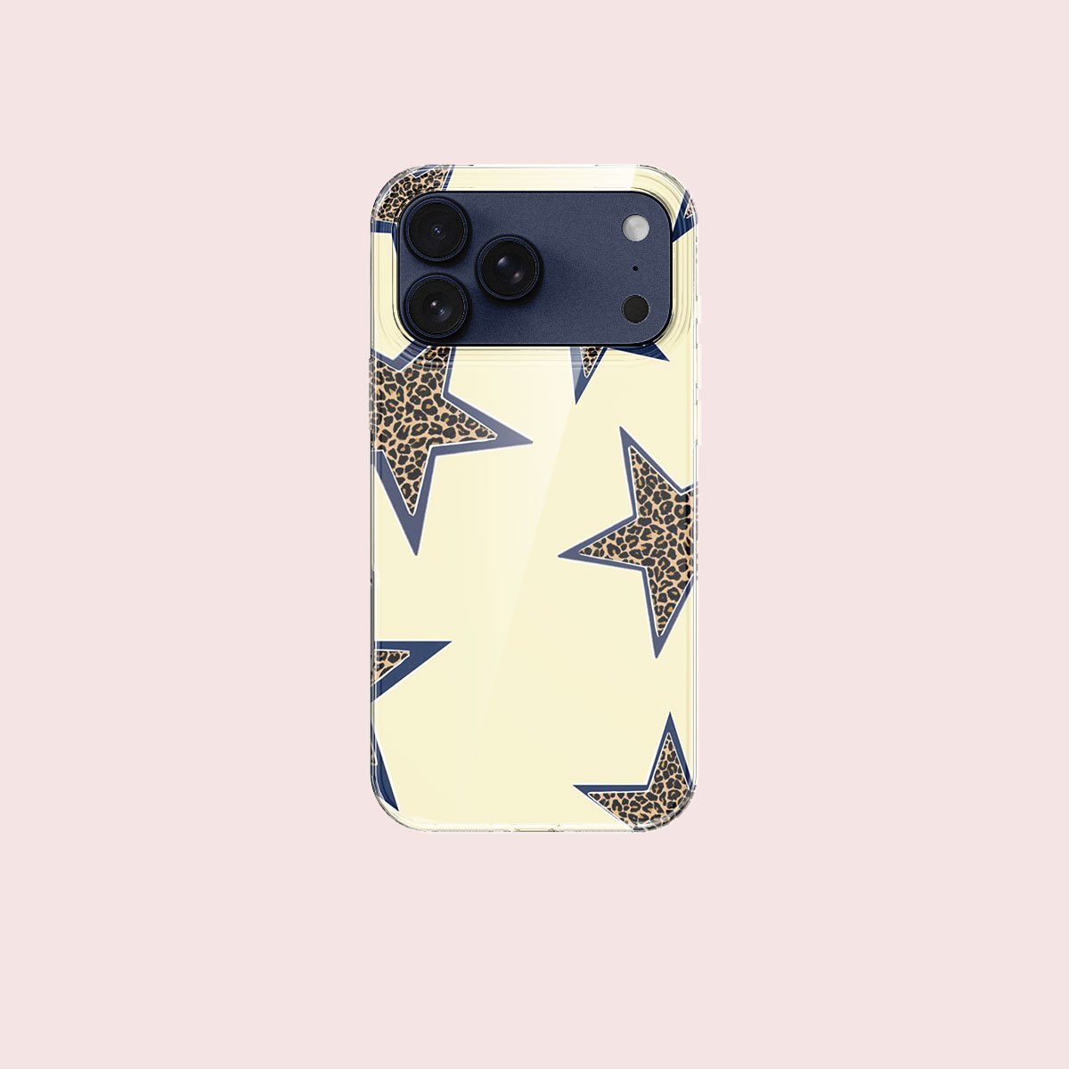 item picture phone case phone case vintage american cream blue cute star leopard print pattern stylish clear jelly phone case with vibrant side prints dual layer hard  