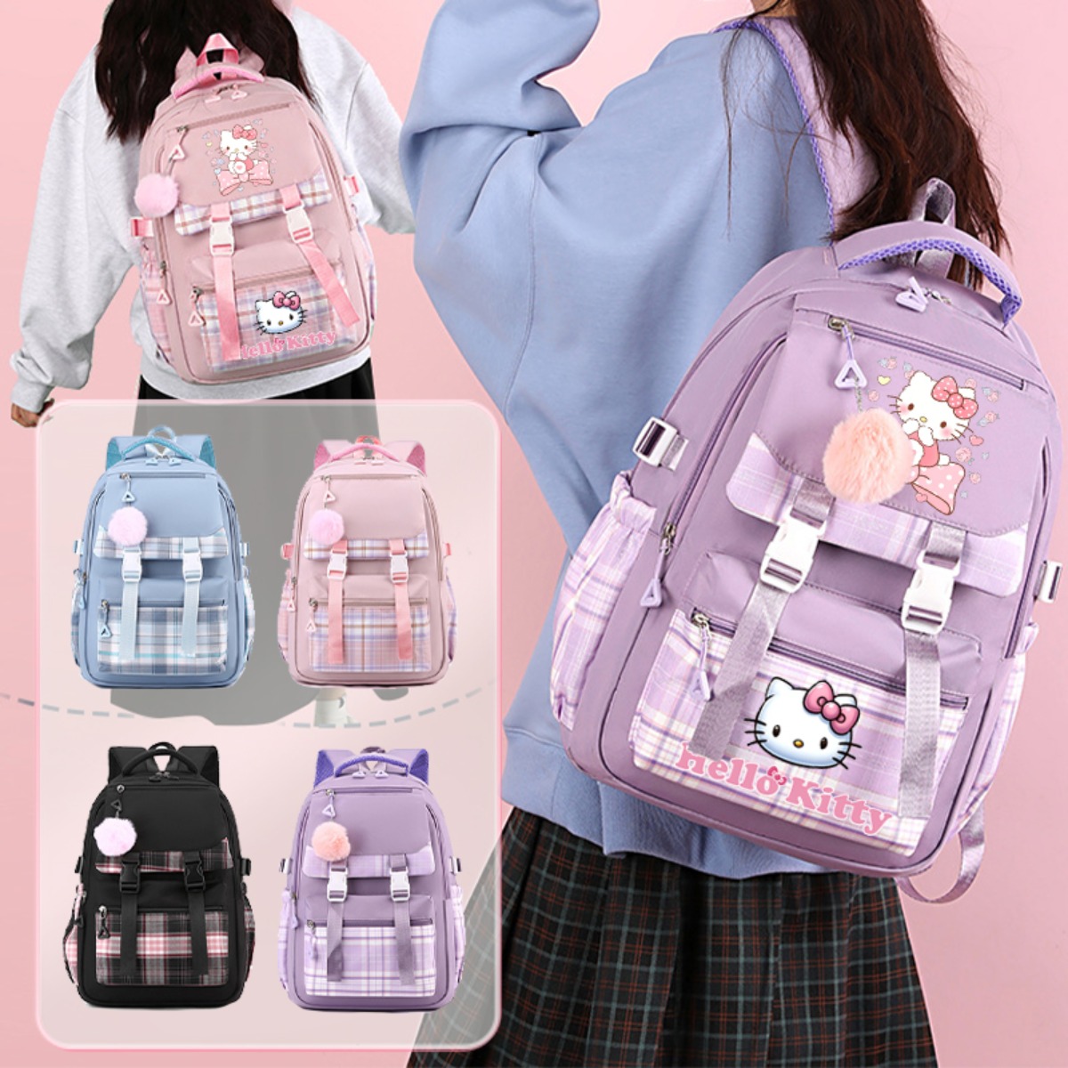 womens anime themed backpack cute hello - Temu Mauritius display picture 2