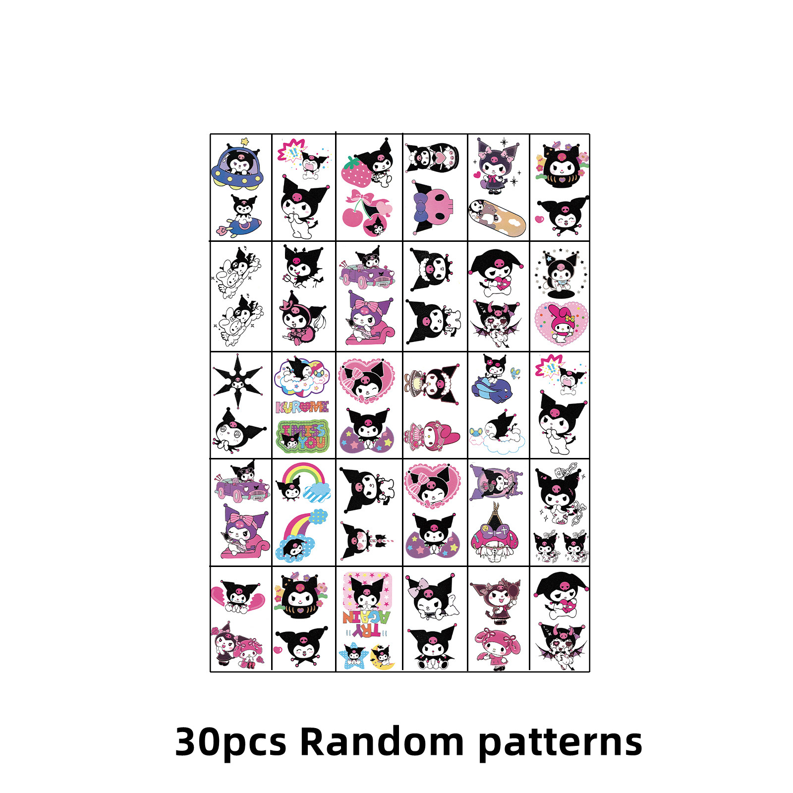 Random Patterns Waterproof Tattoo Stickers, Long Lasting Temporary Tattoos, Series, Cartoon Hello Kitty Pattern, Face Arm Back Leg Stickers Body Art