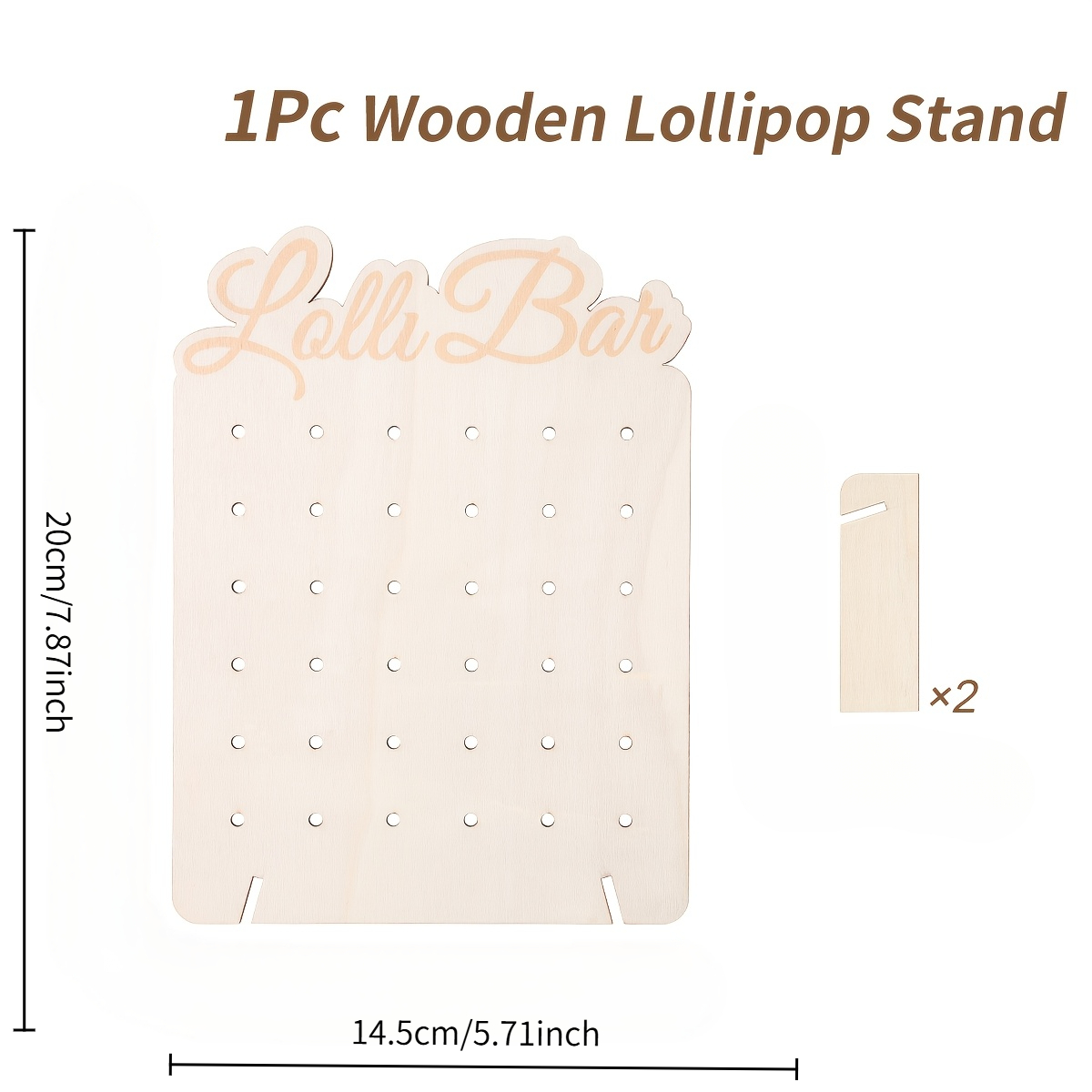 TEMU 1-pack, Natural Wooden Lollipop Stand, Birthday Party Lollipop Holder Decoration (not For Food Contact), Wedding Bridal Shower Home Decor,