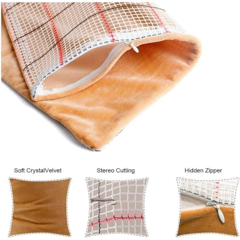 Latch Hook Pillow Cover Kit, Beginner Friendly Handmade Cushion Case