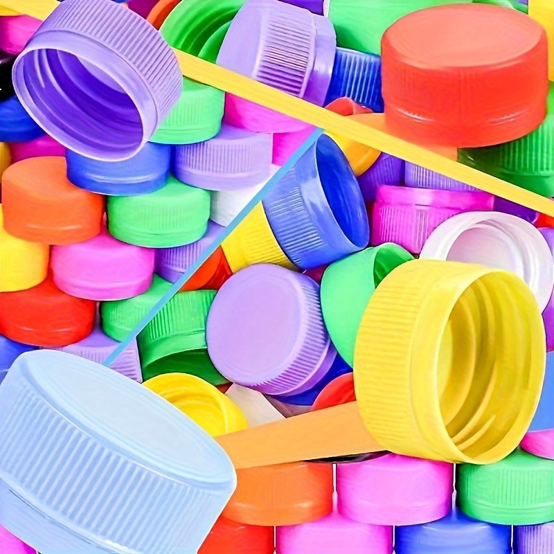 50pcs neon multicolor plastic bottle caps durable pe craft Temu