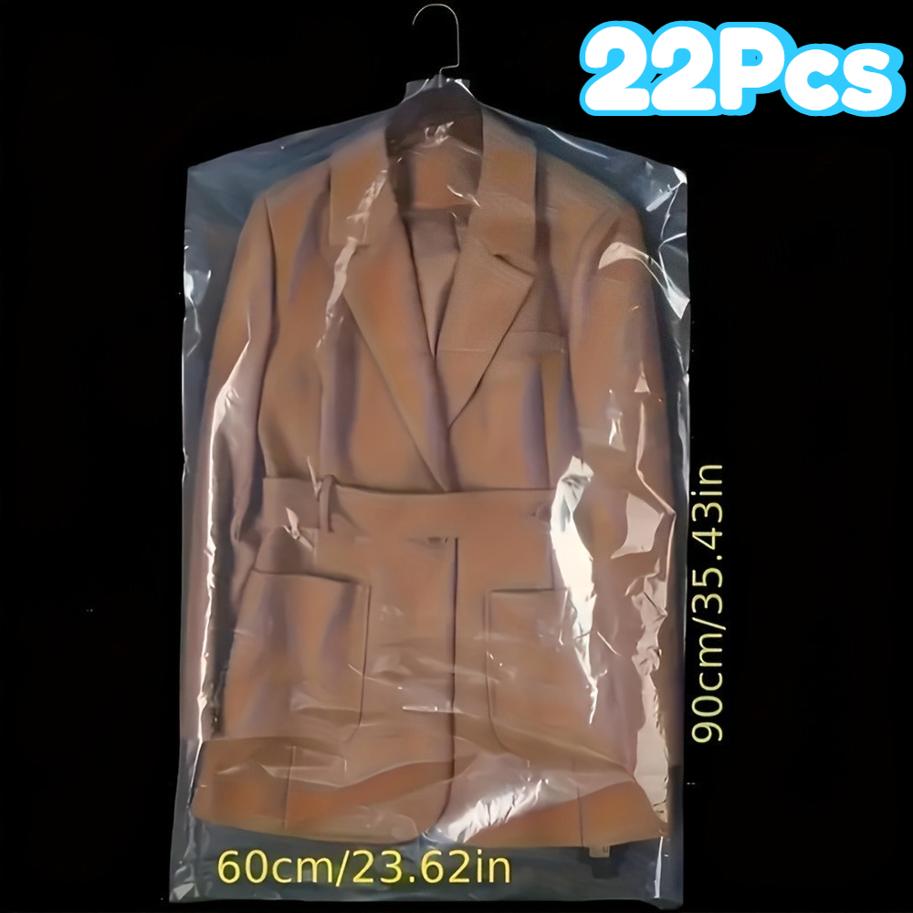 TEMU Set di 22 sacchetti trasparenti per la , sacchetti di plastica sospesi per la conservazione di vestiti in armadio, essenziali per la pulizia ,