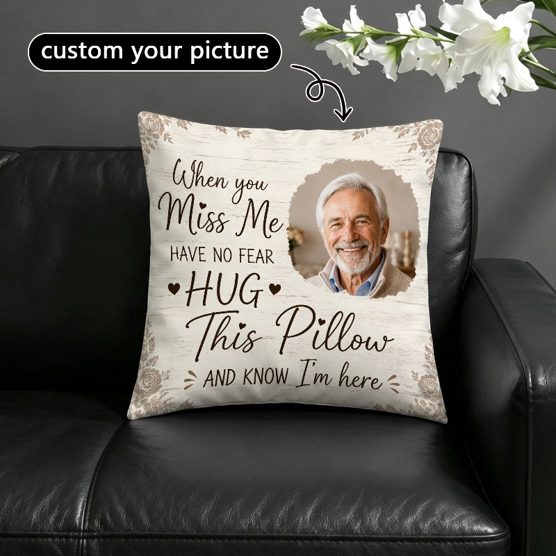 TEMU 2d Flat - [customization] 1pc Custom Photo Pillowcase - Personalized Photo Cushion Cover, , Suitable For Bedroom And Living Room Sofa Decor,