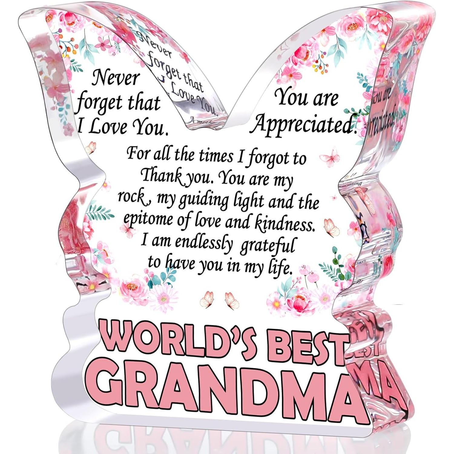 TEMU 2d Flat - [2d Flat] A Stunning Acrylic Plaque Shaped , Featuring Messages, Perfect As A Paperweight Gift For Grandmothers From Their