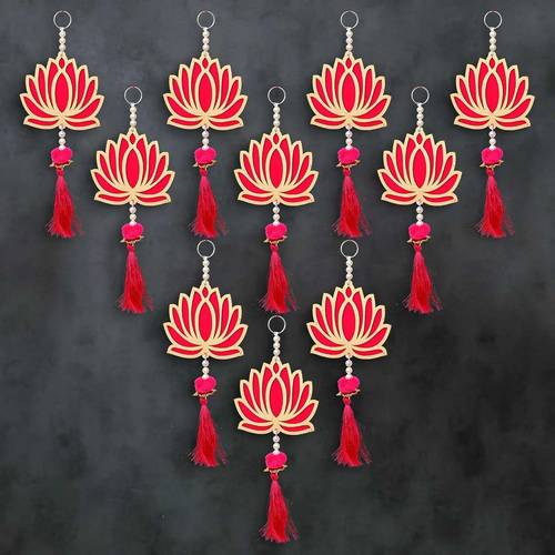 diwali wooden lotus wall hanging handcrafted decor home entrance doorway festival garlands festive diwali festival decoration