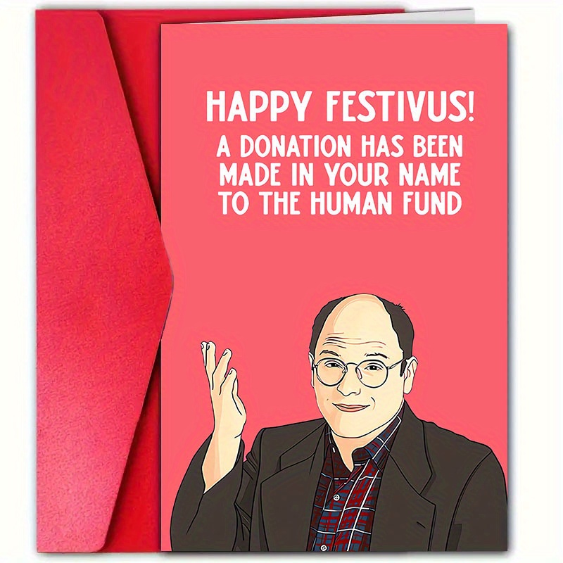 

1pc Festivus Greeting - Humorous Christmas For , , Colleagues - In To Fund - Universal - - 12cm X 18cm