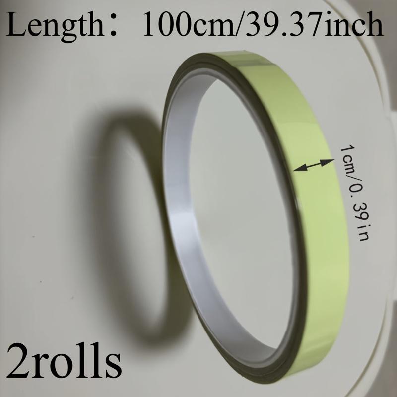 TEMU 2 Rolls -the-dark Fluorescent Tape, Long-lasting Luminous Tape For Outdoor Sports, Night Decor & Marking