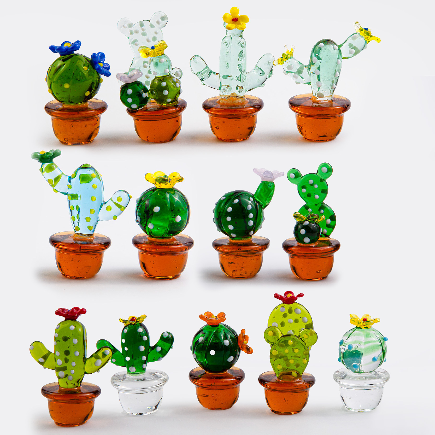   hand blown   mini ornaments assorted cute succulent desk decor unique   figurines for home office gift for plant lovers