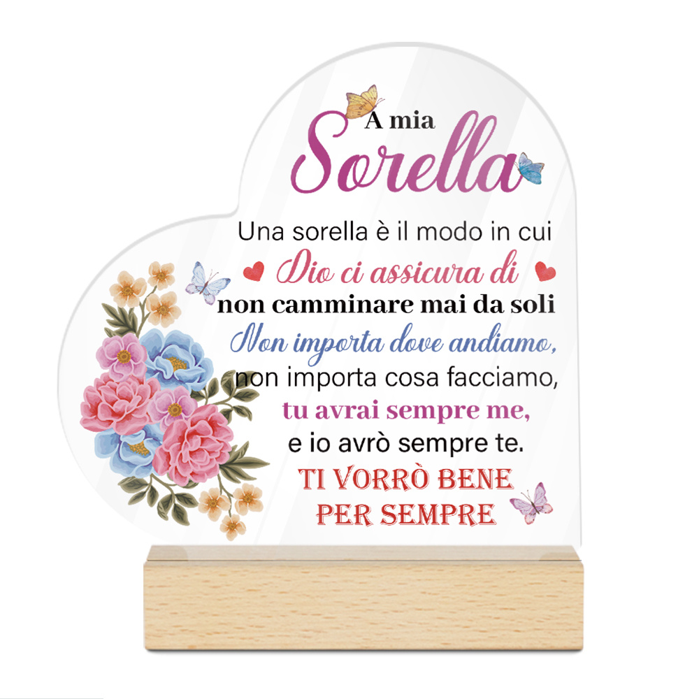TEMU Insegna piatta 2D, 1 in acrilico con base in legno - Design moderno e a , citazione ispiratrice bilingue inglese/, non richiede batterie,