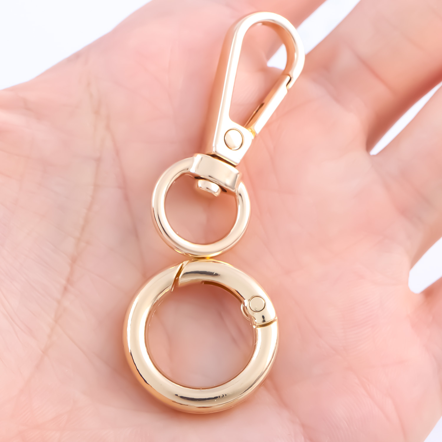 2pcs Double Opening Swivel Snap Hook with Spring O Rings