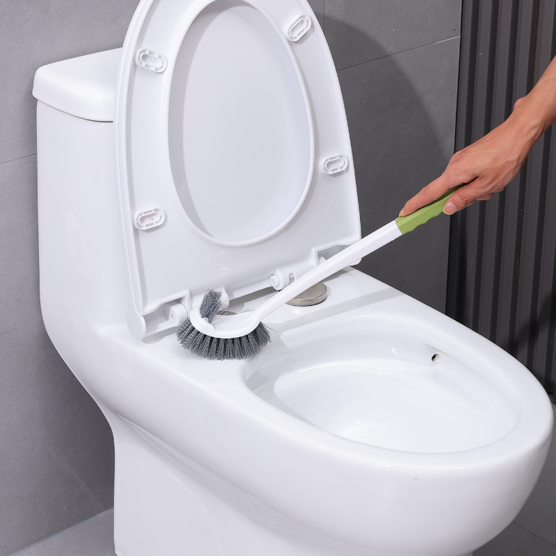 flexible long handle toilet brush set with wall mount holder no dead corners ideal for bathrooms rvs   cleaning tool details 4