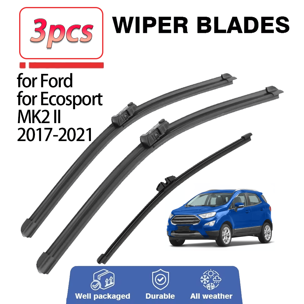 TEMU 3pcs Set, Durable For Use, Specifically Designed For Ford For Mk2 Ii 2017-2021, 22" 16" 11" Car Front And Rear Windshield Wiper Blades, 3pcss