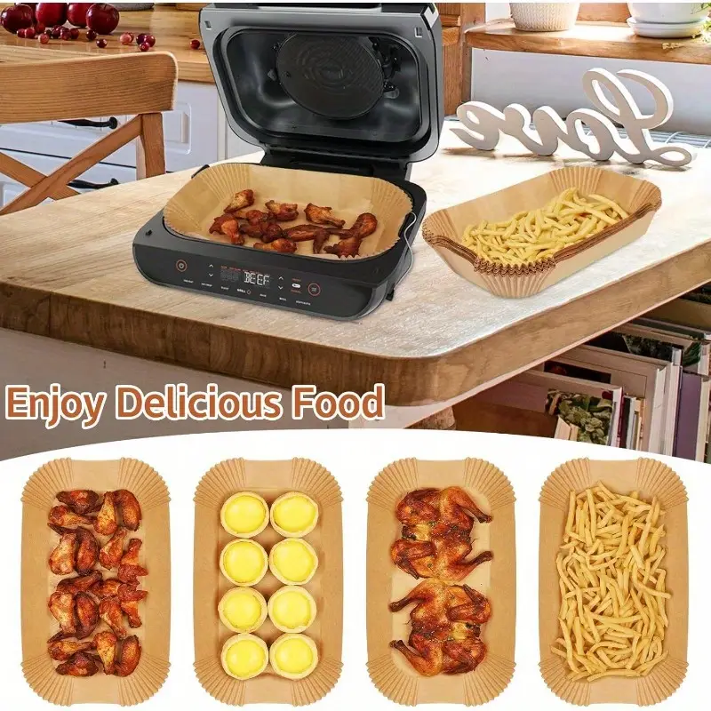 120pcs air fryer liners - , heat-resistant up to ( ), compatible with for air fryer, rectangular parchment paper sheets , fits xl basket, kitchen essentials (120 count), disposable air fryer liners, air fryer liners disposable, extra large air fryer liners, air fryer liners non stick, air fryer paper liners, air fryer accessories, , nonstick liner, heatresistant liner, material, home cooks, meal Product details 2