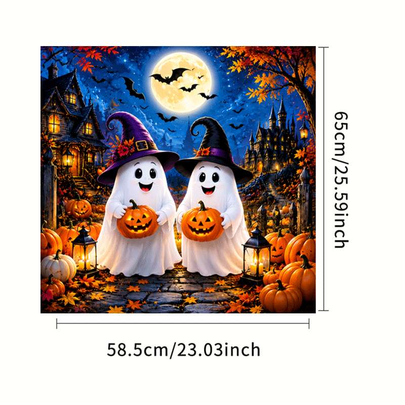 TEMU [2d Flat Decoration] 1pc Halloween Cute And Pumpkin Sticker, Waterproof, Oilproof, Durable Vinyl Decal, Seamless Design, Opaque, Ideal For