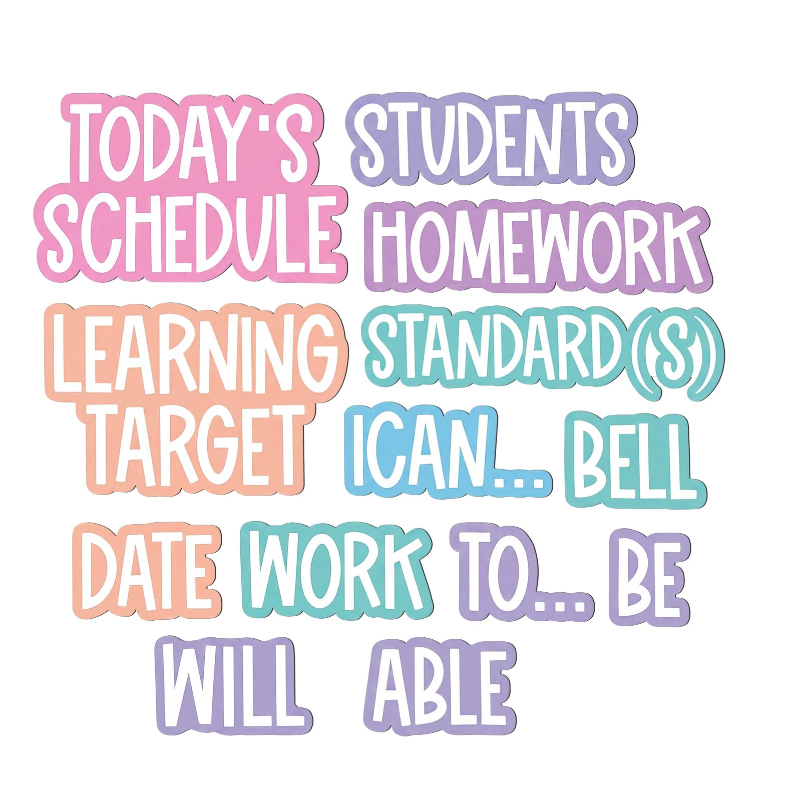 TEMU 12pcs Subject Theme Magnetic Stickers, Daily Schedule Magnetic Tile Set, Erasable Whiteboard Labels For Bulletin Board Decoration, Classroom
