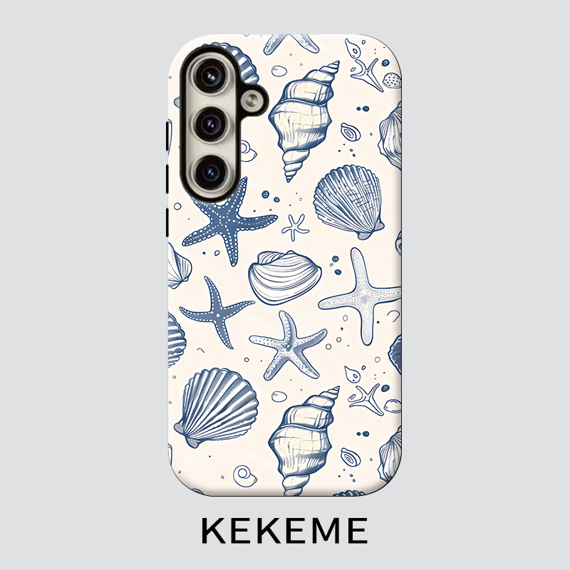 TEMU Phone Case - Kekeme Ocean Shell Film 2-in-1 Suitable For Galaxy S26 S25 S24 S23 S22 S21 S21  S21 Fe Edge S20 A15 A16 A17 A23 A32 A34 A35 A36 A52
