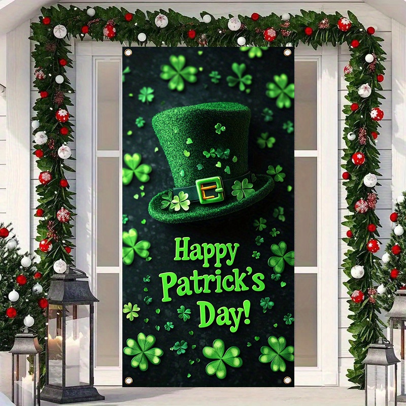 

2d Door Banner 1pc 's Day Door Banner Decoration, Polyester Hanging Door Cover, With And Top Hat Design, For Indoor & Outdoor , Fits All , Easy To Hang, No Electricity Needed, 35.4x70.8 Inches