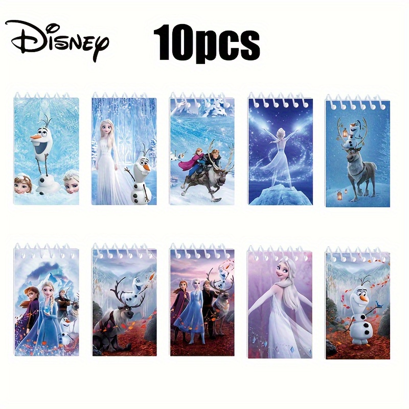 E-shop Autorisierte 10er-Pack Elsa Spiral Notizbücher – Bezaubernde Cartoon-Designs mit Elsa, Anna, Olaf und , für Schule, Büro oder als Geschenk,