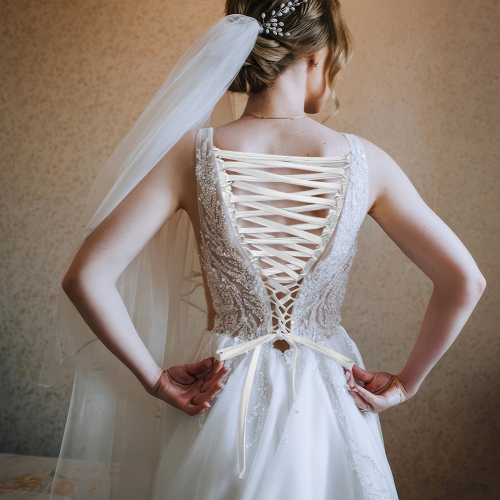 wedding dress corset lace replacement Amazon.com: Wedding Corset Lacing Satin Ribbon 140" L, Wedding Gown Lace-up  Straps, Ribbon for Zipper Replacement. (Silver Gray) : Clothing, Shoes &  Jewelry