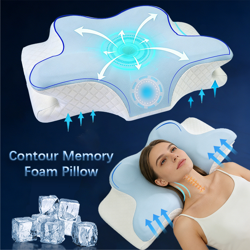 TEMU 1pc Profile Neck Pillow - An Ergonomic Cervical Pillow Suitable For Sleeping -lying, Back-lying, Or Prone . The Pillow With A Breathable And