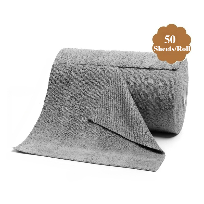 E-shop 50 Blätter/Rolle Wiederverwendbare Reinigungstücher Haushalt Küche Mikrofaser Handtuch Rollen Geschirrtücher Waschpapier Ersatz
