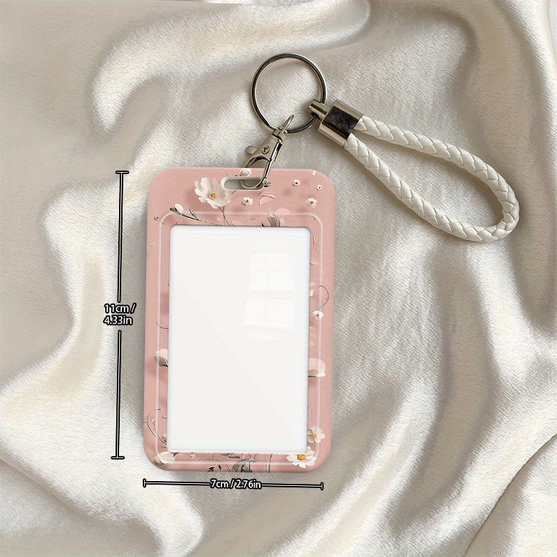 TEMU 2d Card Holder With Sliding Cover & Anti-loss Lanyard - Durable Sleeve Suitable For Student Ids, Transit Passes, Work Badges - Ideal Gift For,