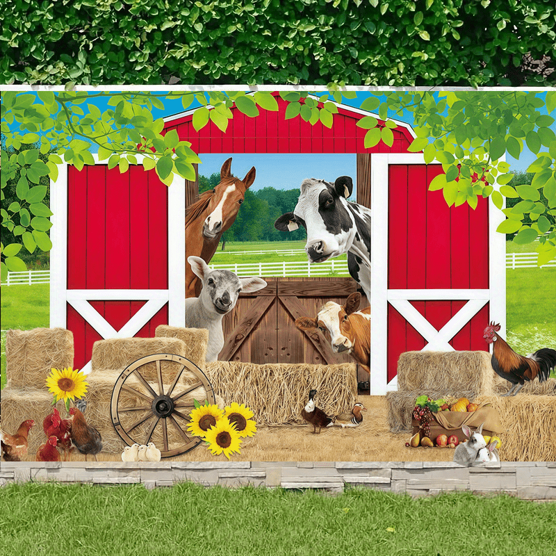 Barnyard Birthday Personalized Jumbo Letter Banner Kit - 2 Piece Set, Multicolor, With Numbers