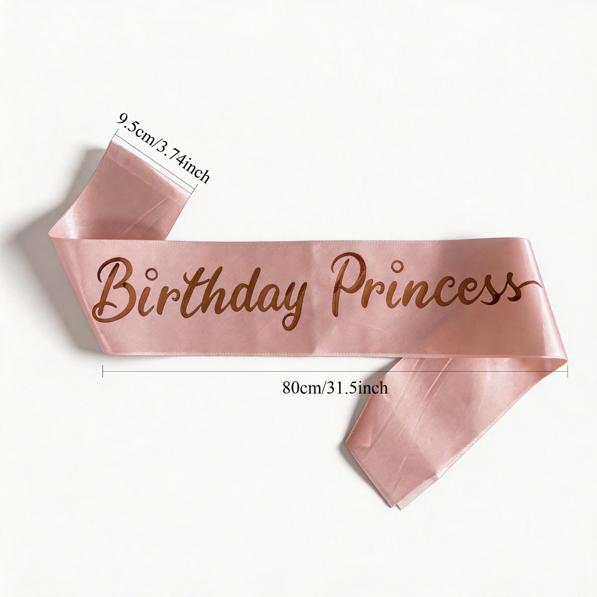 TEMU 1pc Birthday Princess Light Pink Satin Sash, Birthday Party Photo Booth Prop