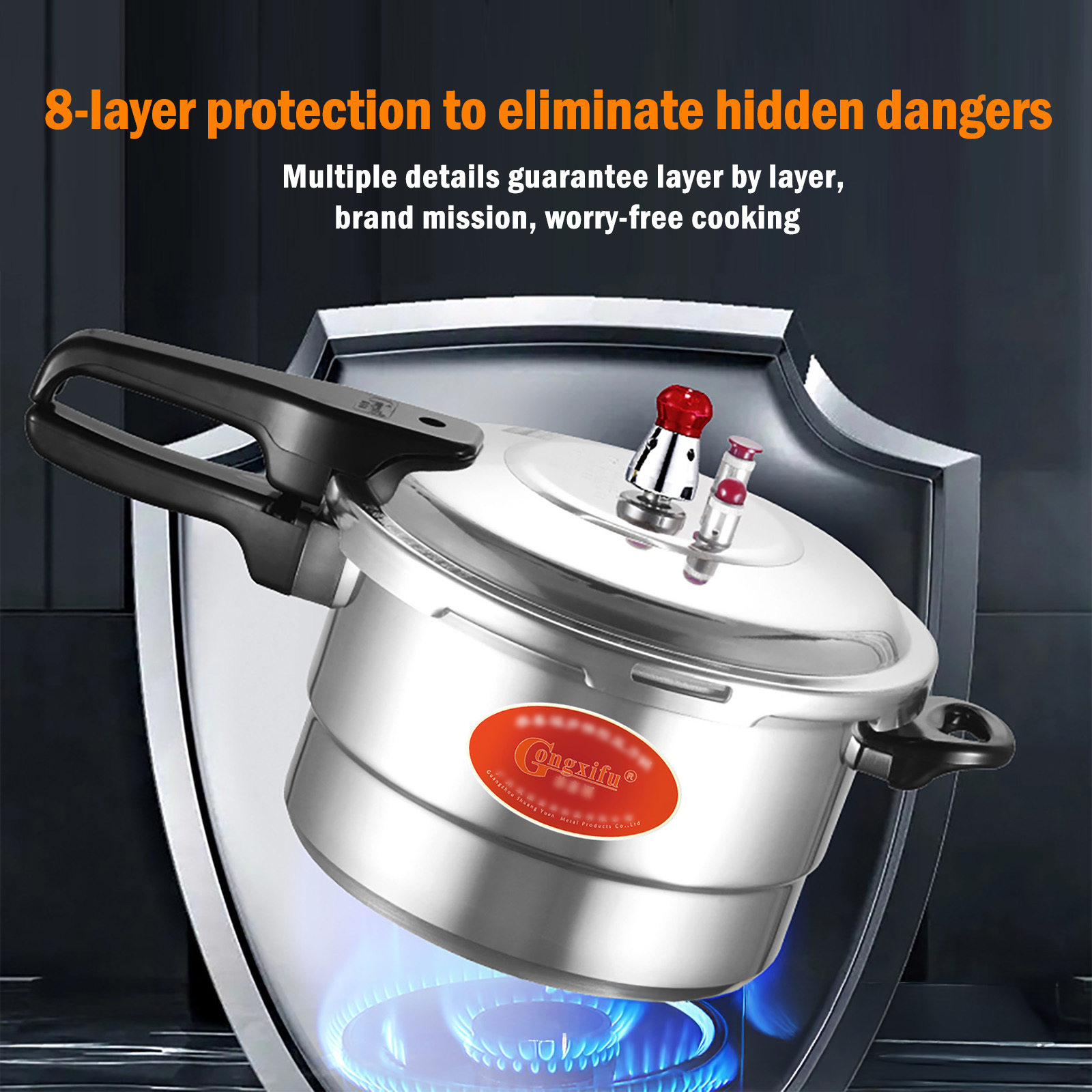 1pc aluminum quick cooking   and   suitable for   and soups   with a lid and steaming rack   holiday gifts such as christmas halloween etc suitable for induction cookers and gas stoves Product details 4