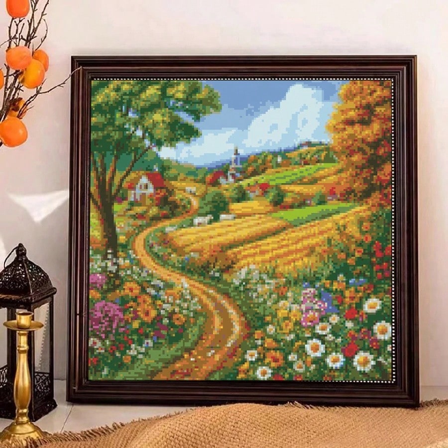Counted Cross Stitch Kit for Beginners, Full Embroidery Patterns