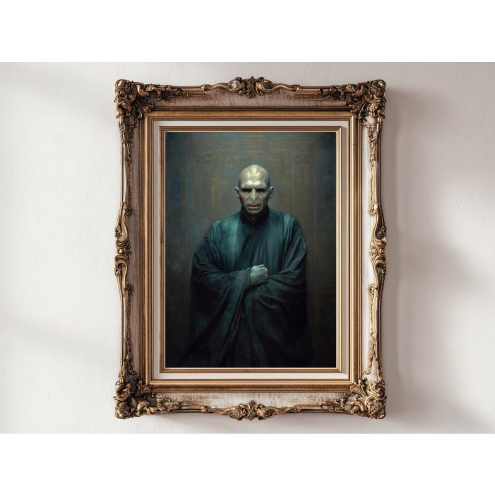 TEMU 2d Flat, 2d Flat, [1pc 2d Flat Frameless Canvas Painting] Lord Of The Dark Renaissance Portrait - Dark Academia Gothic Decor
