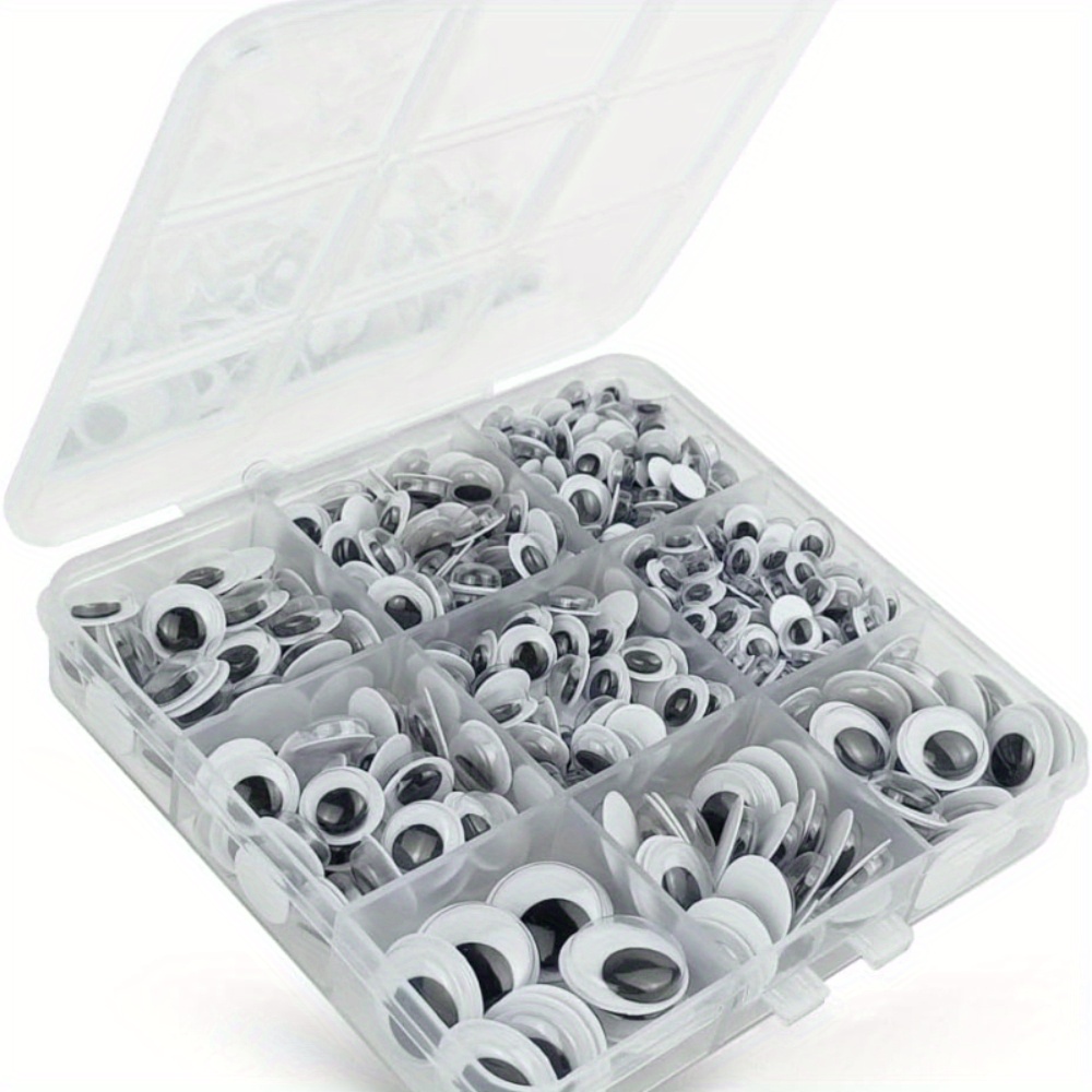 Image of 560pcs Self-adhesive Wiggle Googly Eyes Suitable For Crafts, Costumes, Scrapbooking - & Small (6mm, 8mm, 10mm, 12mm, 15mm) Pre-cut Black & White Googly Eye Stickers For, Decorations