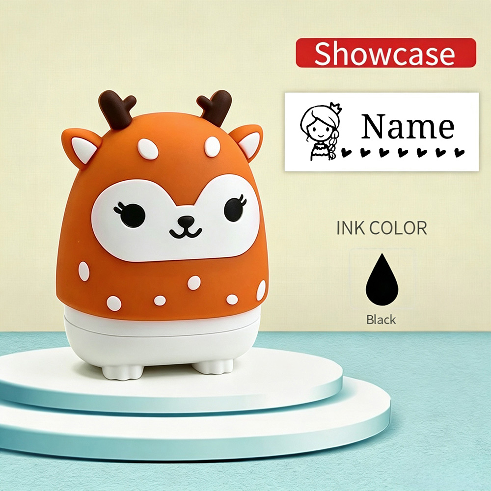 TEMU 1pc Cute Personalized Name Custom Clothing Stamp, Cartoon Design, School Uniform Socks Signature, Stationery Pencil Case Classification,