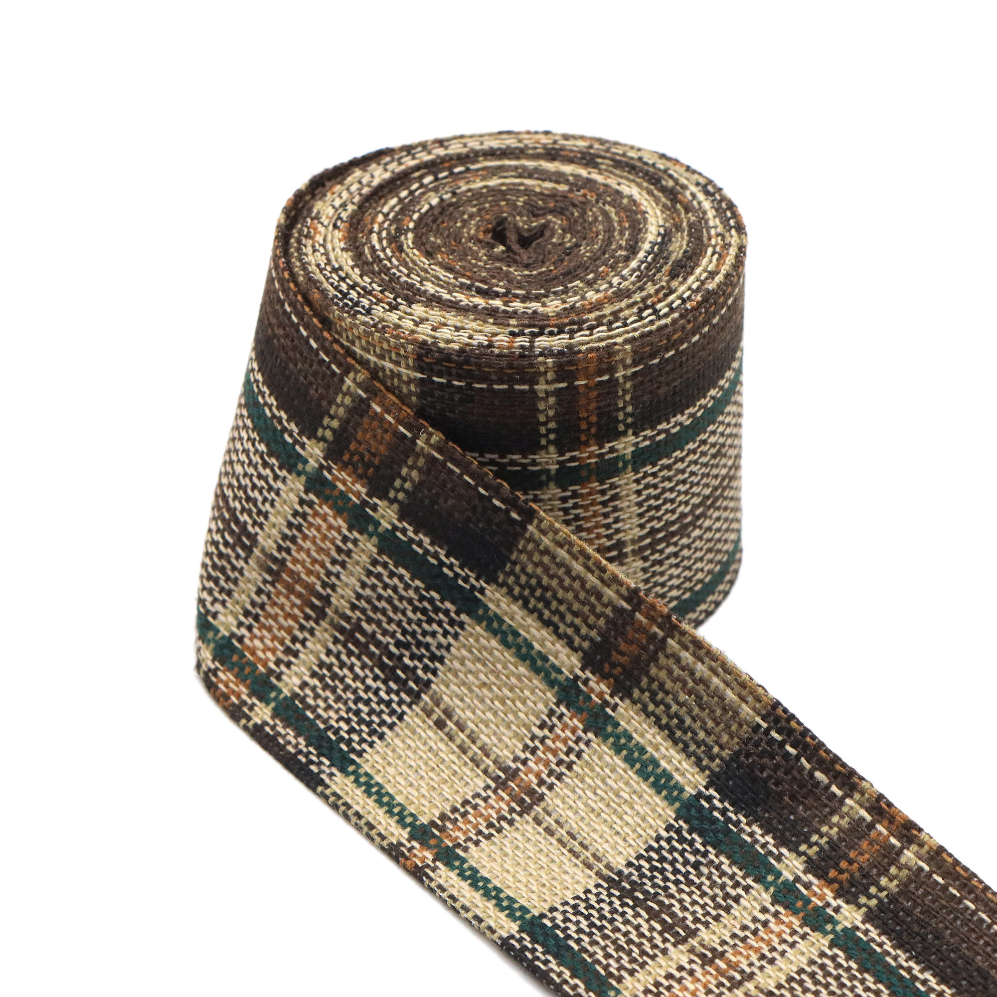 TEMU 5 Yards de Ruban en Tissu Polyester à Carreaux Écossais Vintage, Ruban à Carreaux Marron , Accessoires pour Cheveux, Vêtements, Sacs à Main,