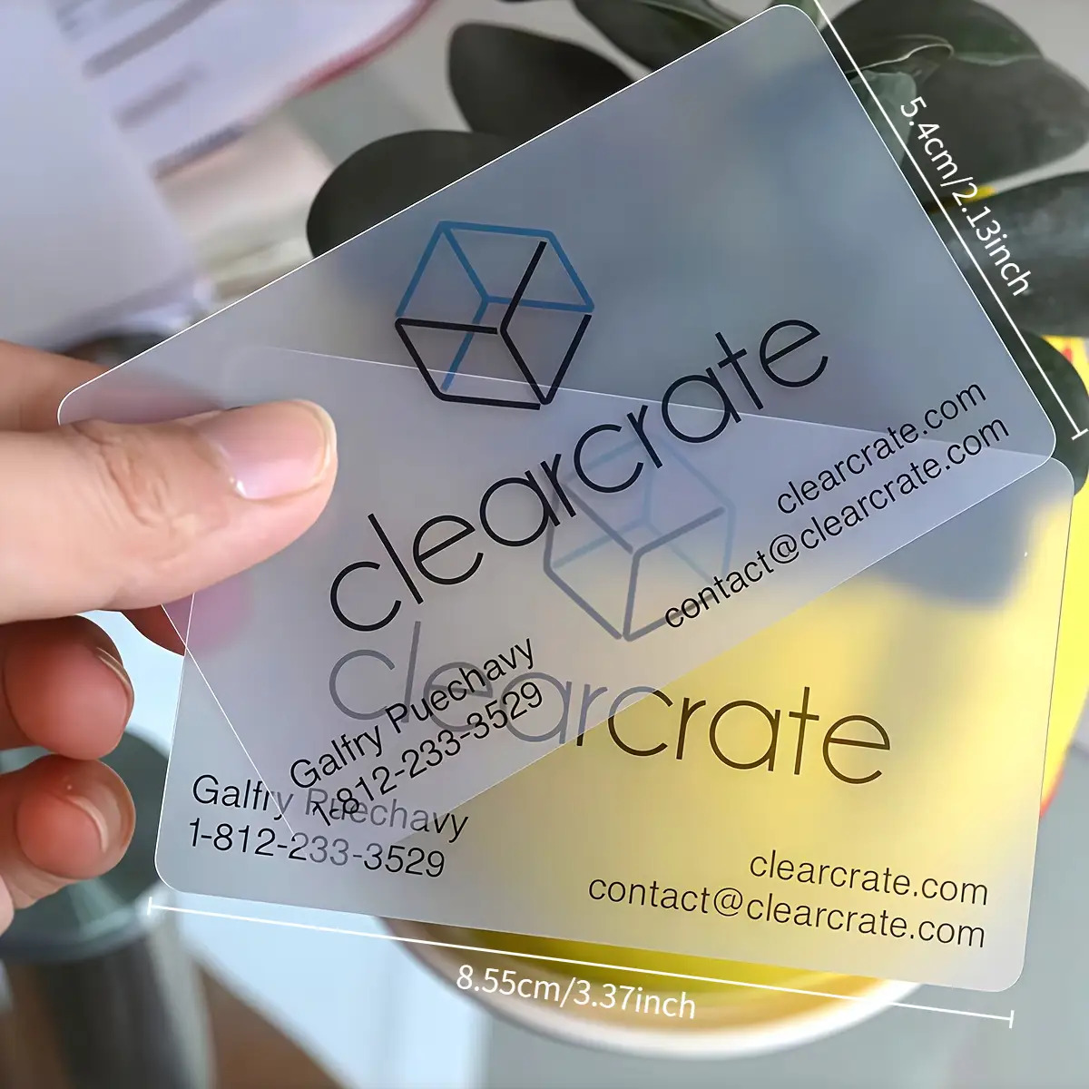 TEMU Custom 200pcs Pvc Frosted Translucent Business Cards| Single-sided | Premium Plastic Professional Name Cards| Print Contact | Corporate